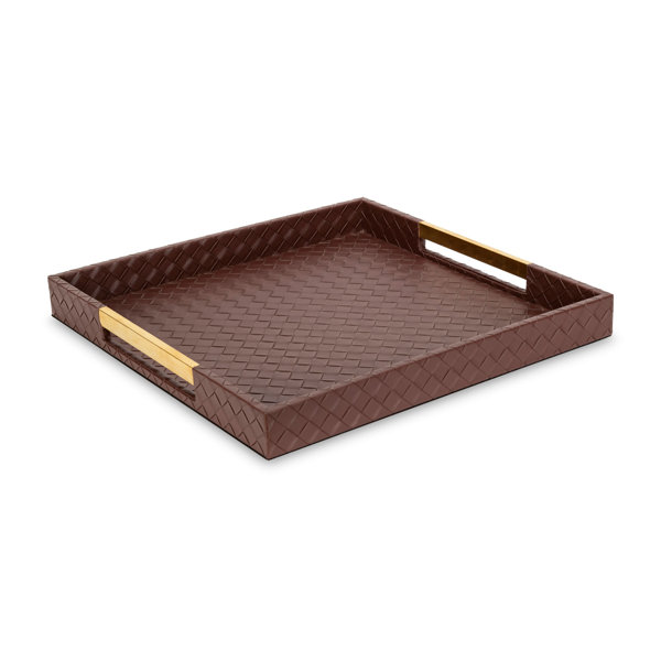 Ebern Designs Biagia Leather/Faux Leather Tray Wayfair